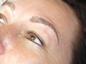 Natural hair simulation brows and upper and lower liner